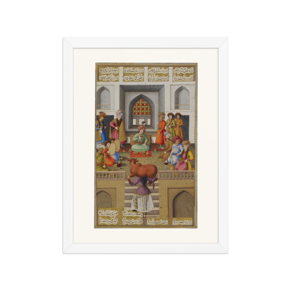 Fitna Carries the Ox up the Sixty Steps | Restored Persian Miniature — view 7