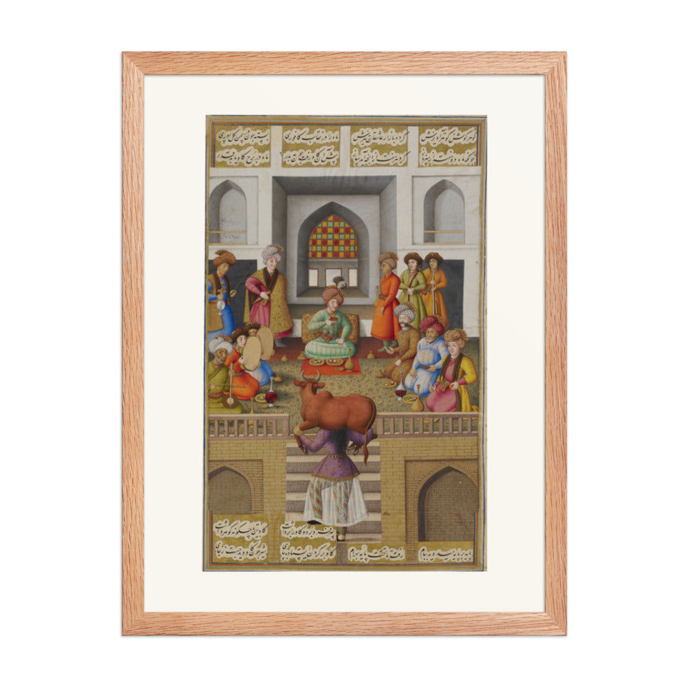 Fitna Carries the Ox up the Sixty Steps | Restored Persian Miniature — view 5