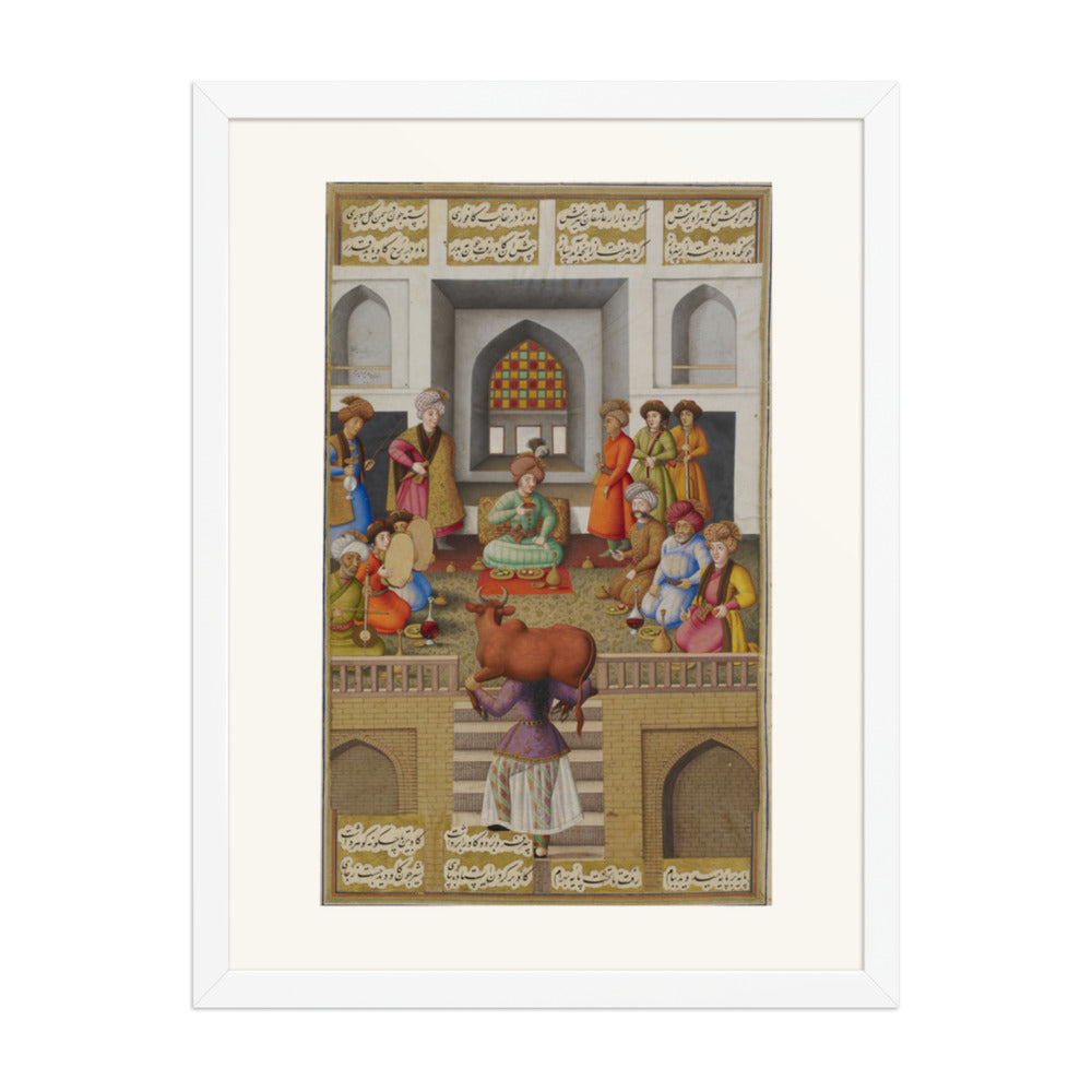 Fitna Carries the Ox up the Sixty Steps | Restored Persian Miniature — view 8