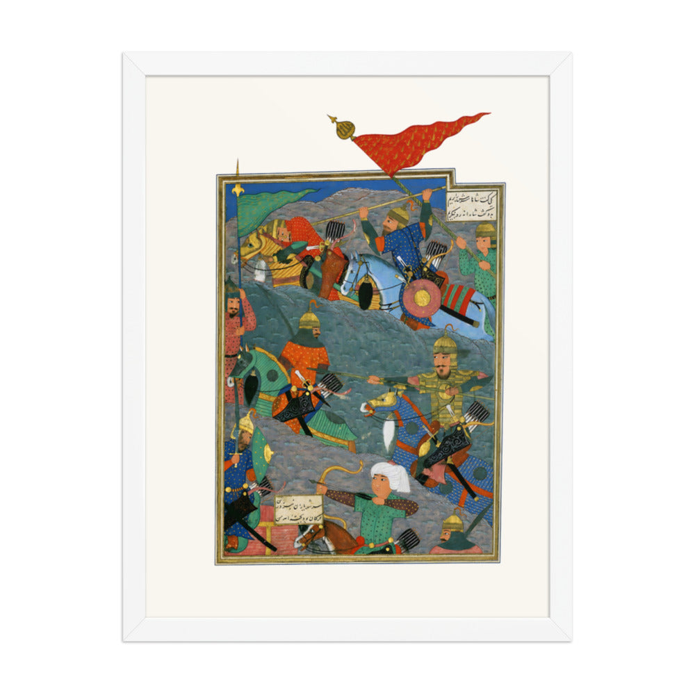 The Battle Between Kay Khusraw and the King of Makran | Restored Persian Miniature — view 6