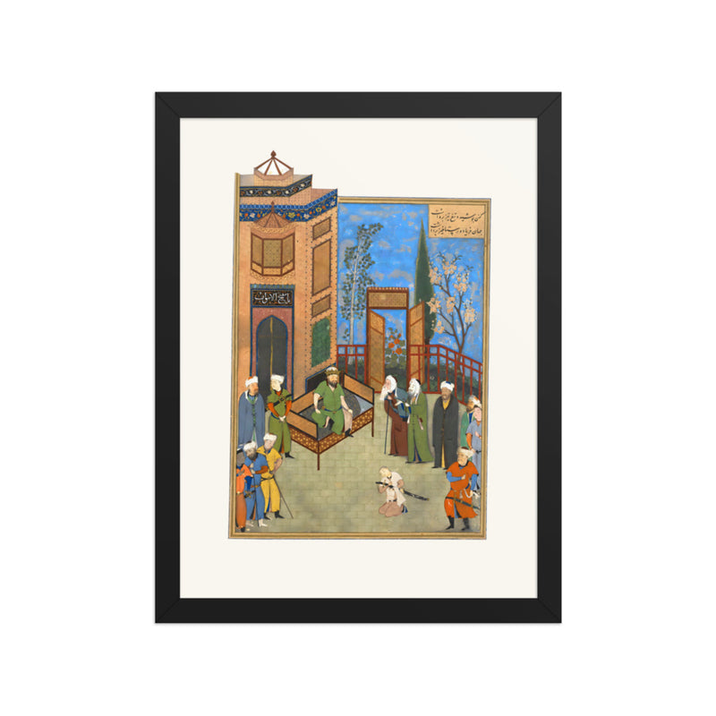 The Elders Plead Before Hurmuzd for the Young Khusraw | Restored Persian Miniature