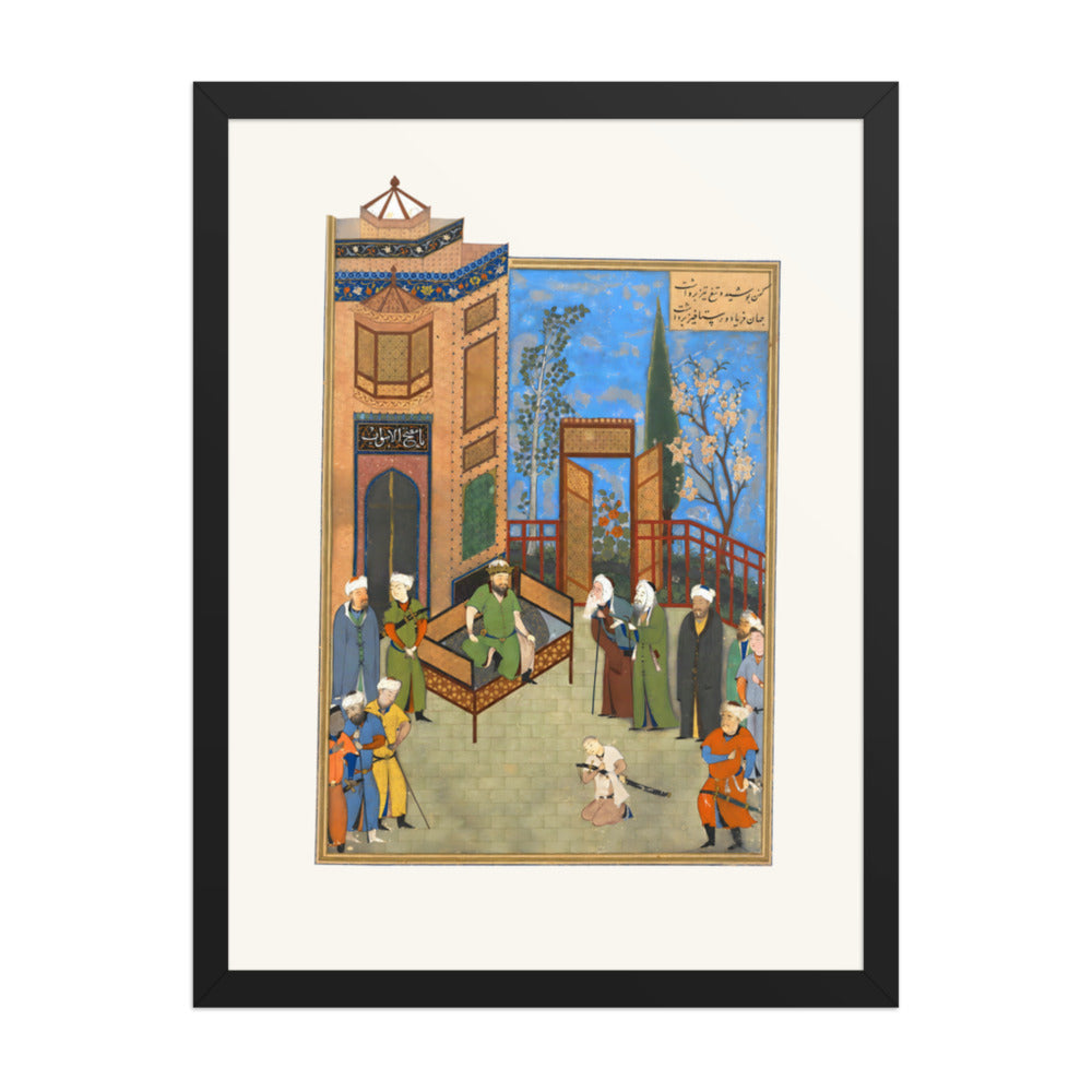The Elders Plead Before Hurmuzd for the Young Khusraw | Restored Persian Miniature — view 2