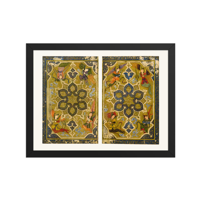 Twin Illuminated Panels in Gold and Lapis | Restored Persian Miniature