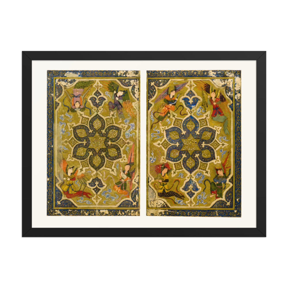 Twin Illuminated Panels in Gold and Lapis | Restored Persian Miniature — view 2