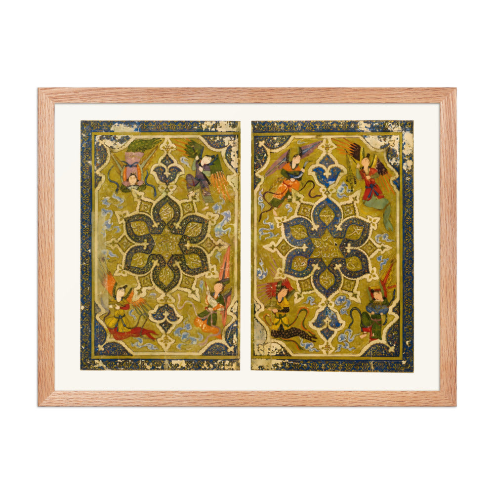 Twin Illuminated Panels in Gold and Lapis | Restored Persian Miniature — view 5