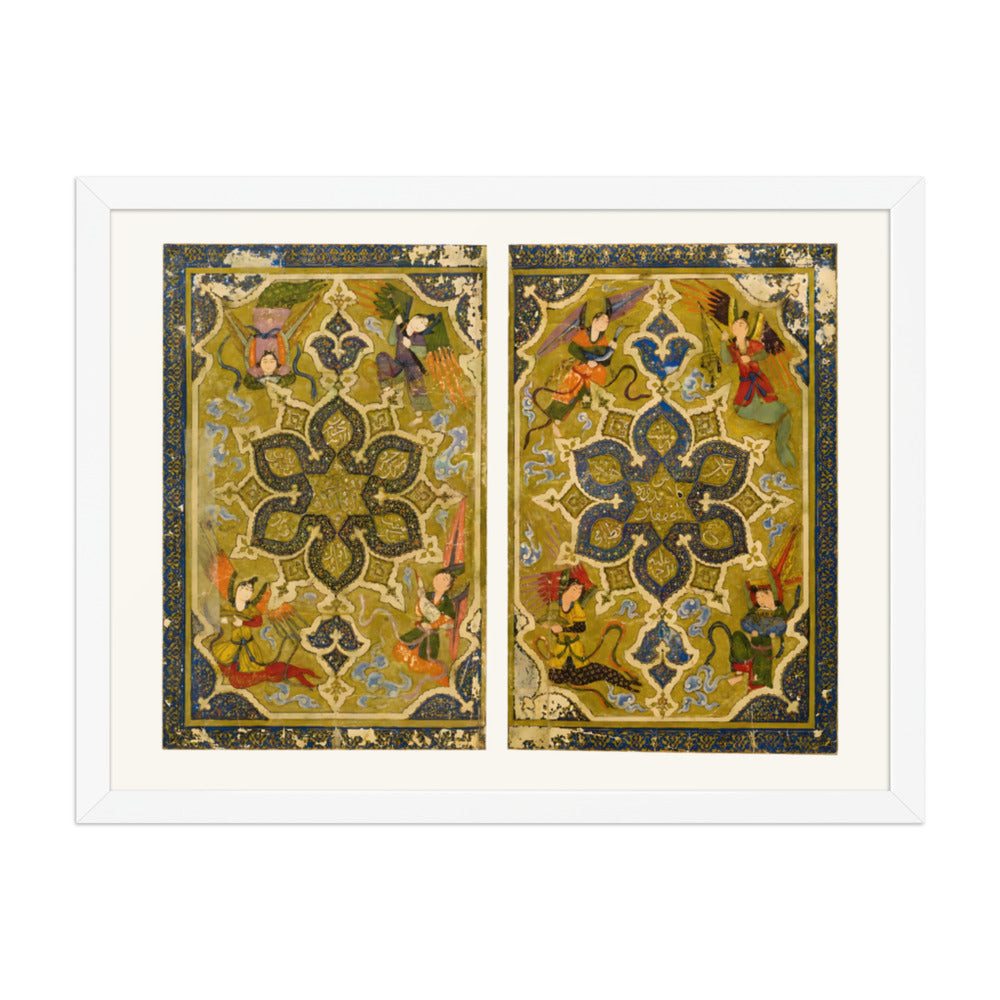 Twin Illuminated Panels in Gold and Lapis | Restored Persian Miniature — view 8