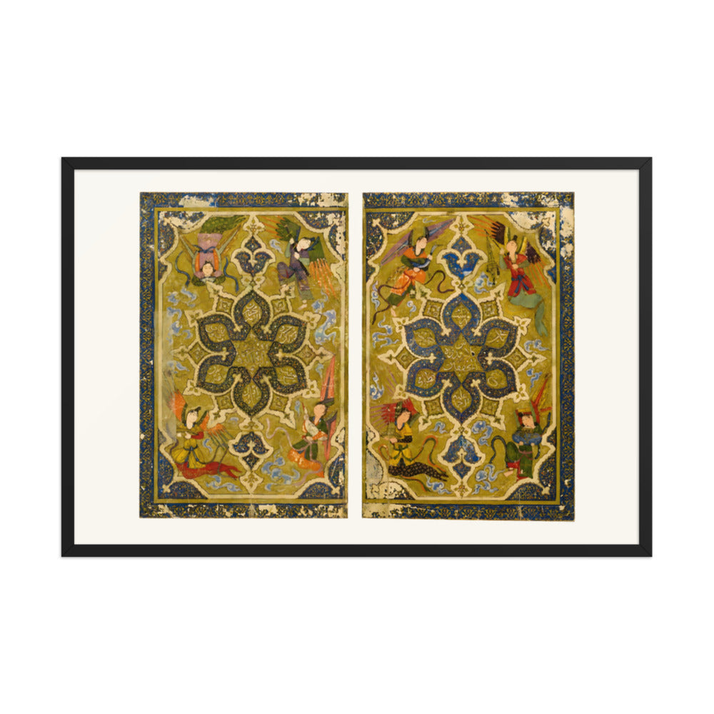 Twin Illuminated Panels in Gold and Lapis | Restored Persian Miniature — view 3