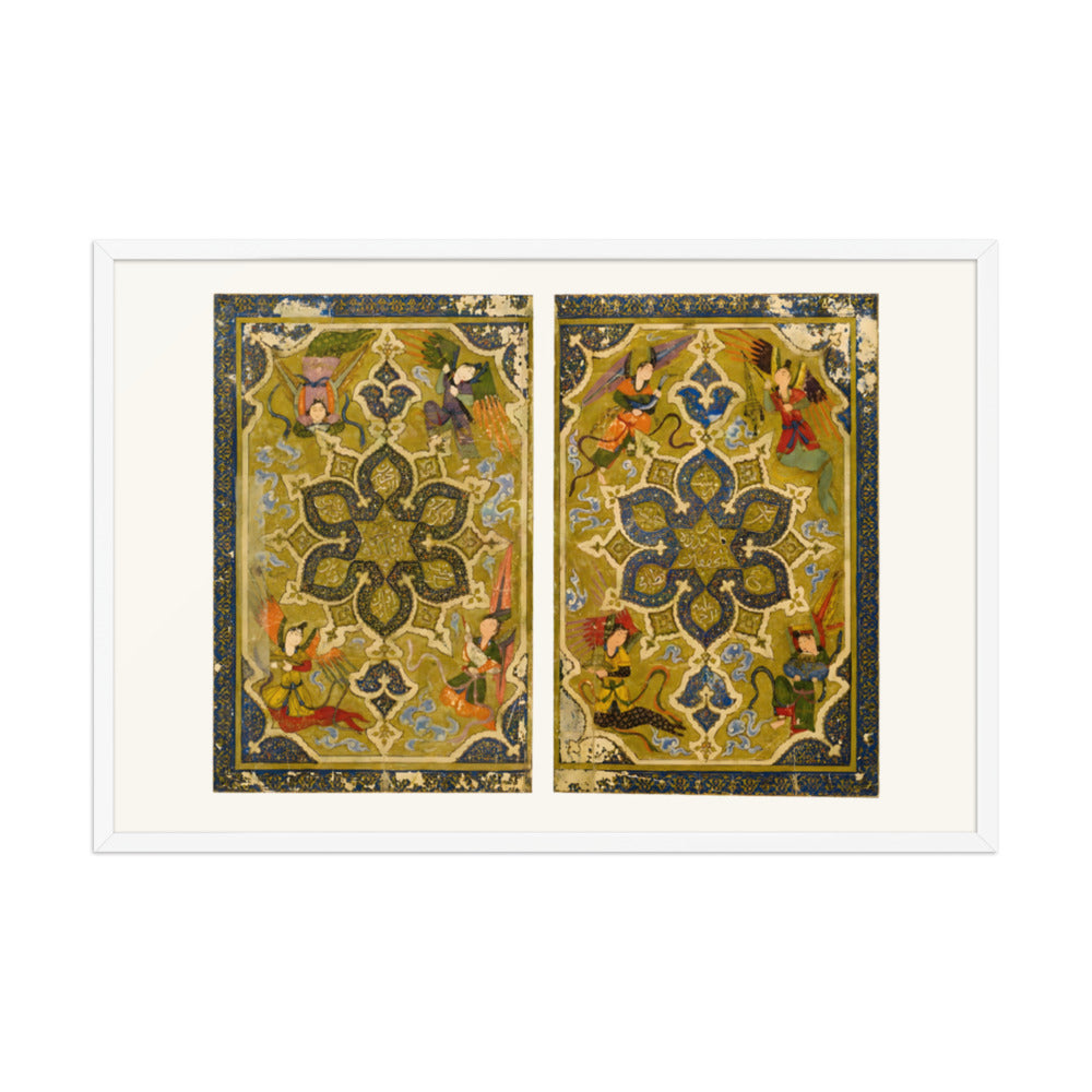 Twin Illuminated Panels in Gold and Lapis | Restored Persian Miniature — view 9