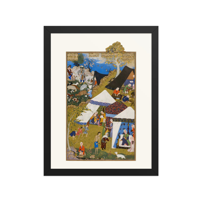 An Old Woman Leads Majnun to Layla’s Door | Restored Persian Miniature