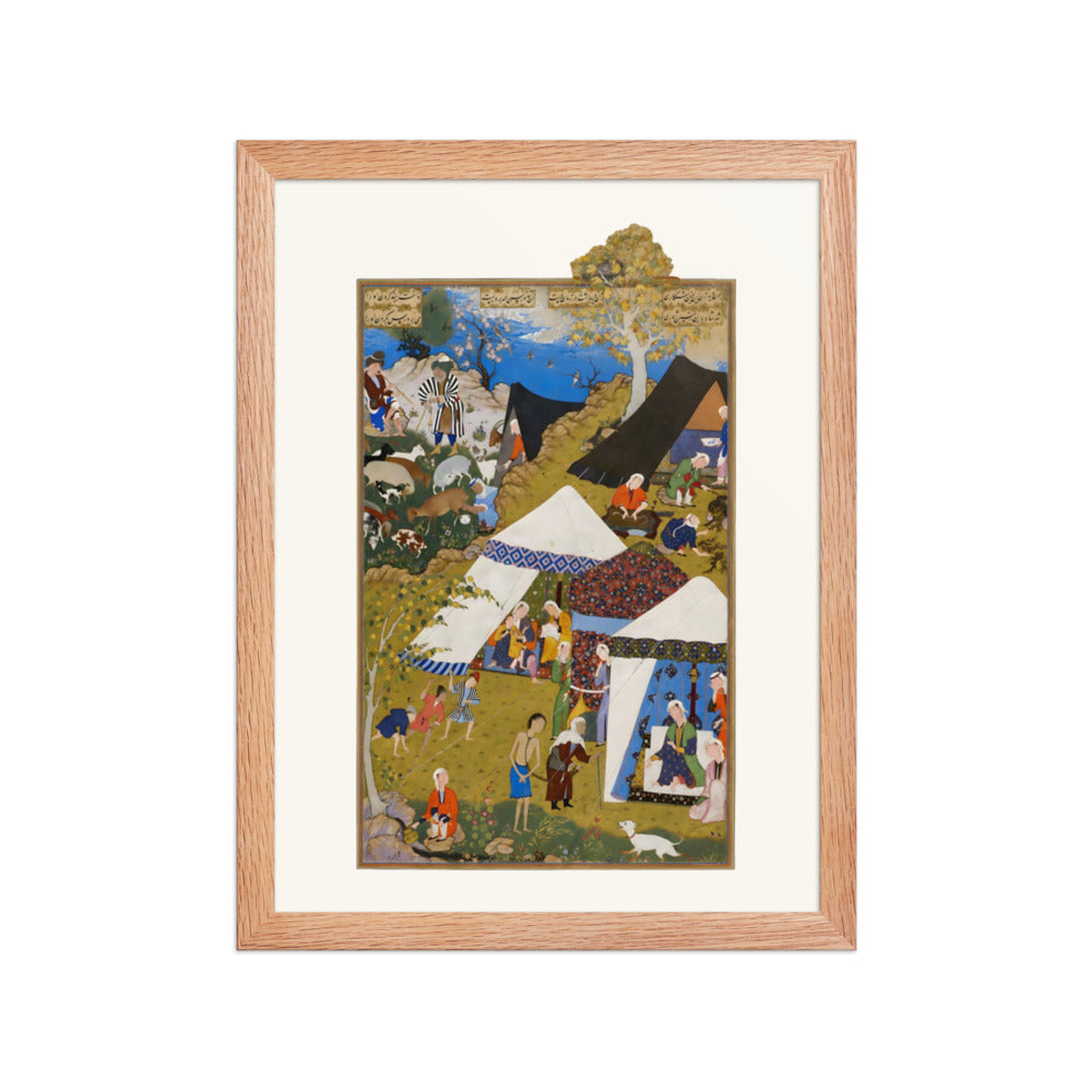 An Old Woman Leads Majnun to Layla’s Door | Restored Persian Miniature — view 4