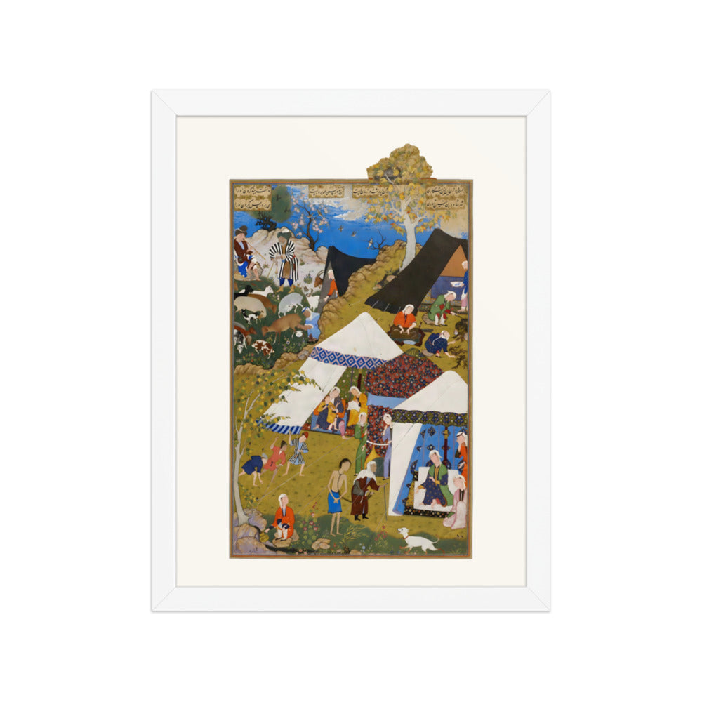 An Old Woman Leads Majnun to Layla’s Door | Restored Persian Miniature — view 7