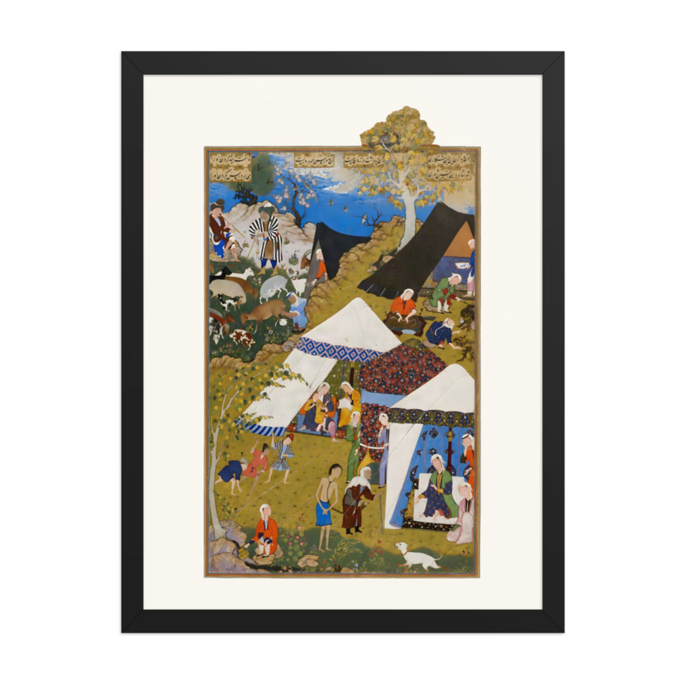 An Old Woman Leads Majnun to Layla’s Door | Restored Persian Miniature — view 2