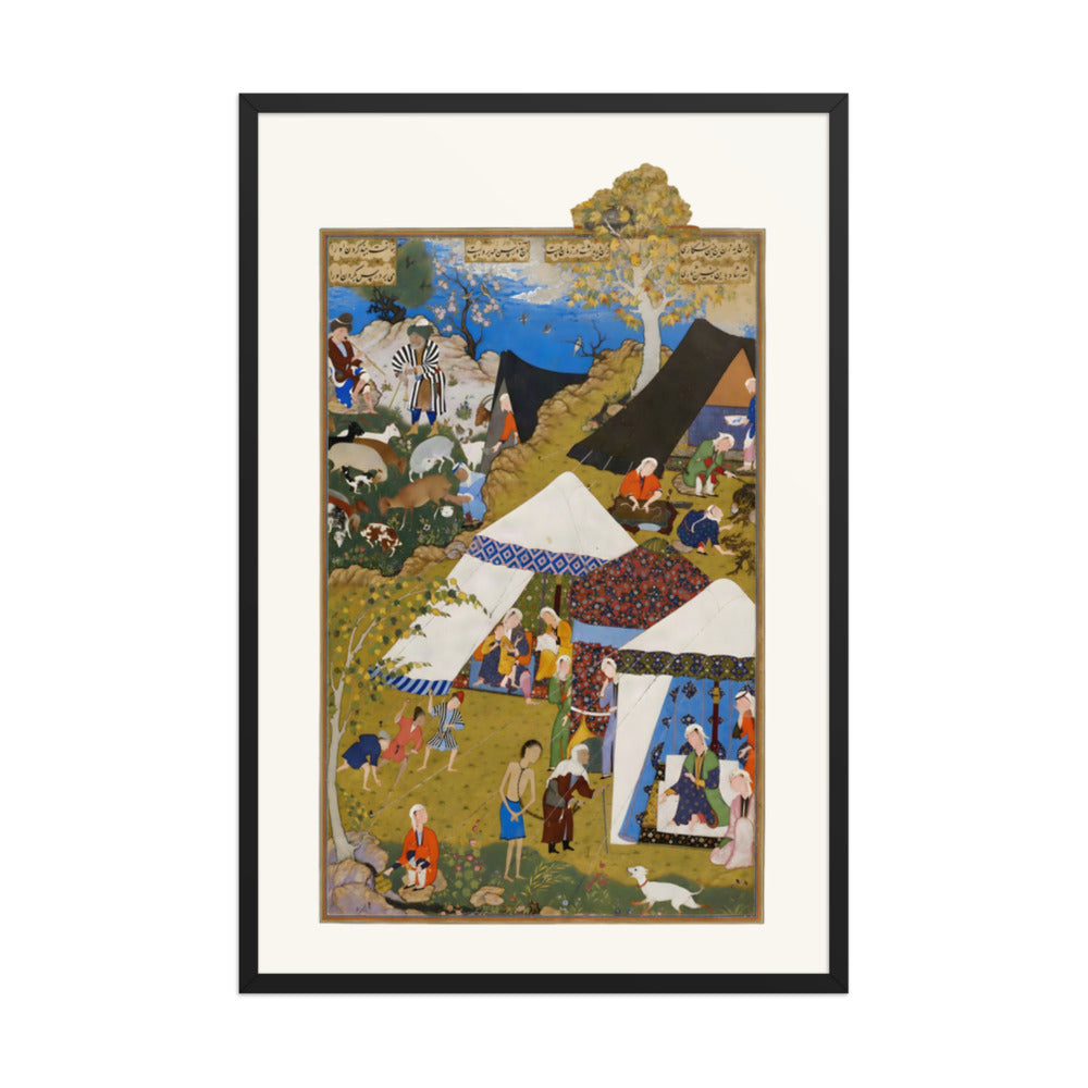 An Old Woman Leads Majnun to Layla’s Door | Restored Persian Miniature — view 3