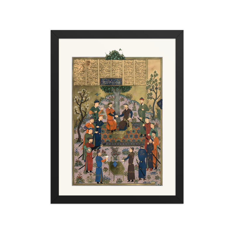 Rustam and Isfandiyar Test Each Other’s Grip | Restored Persian Miniature
