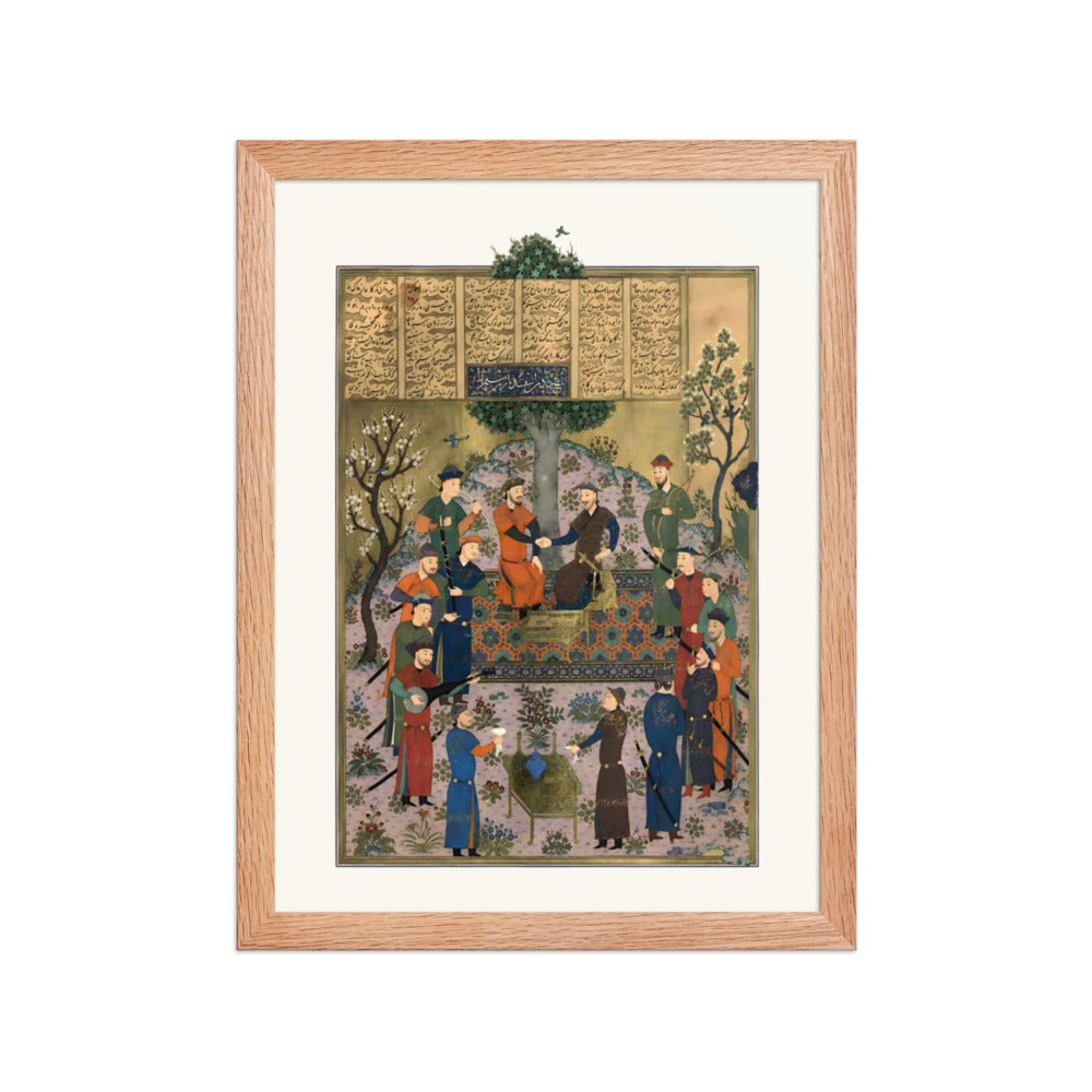 Rustam and Isfandiyar Test Each Other’s Grip | Restored Persian Miniature — view 4
