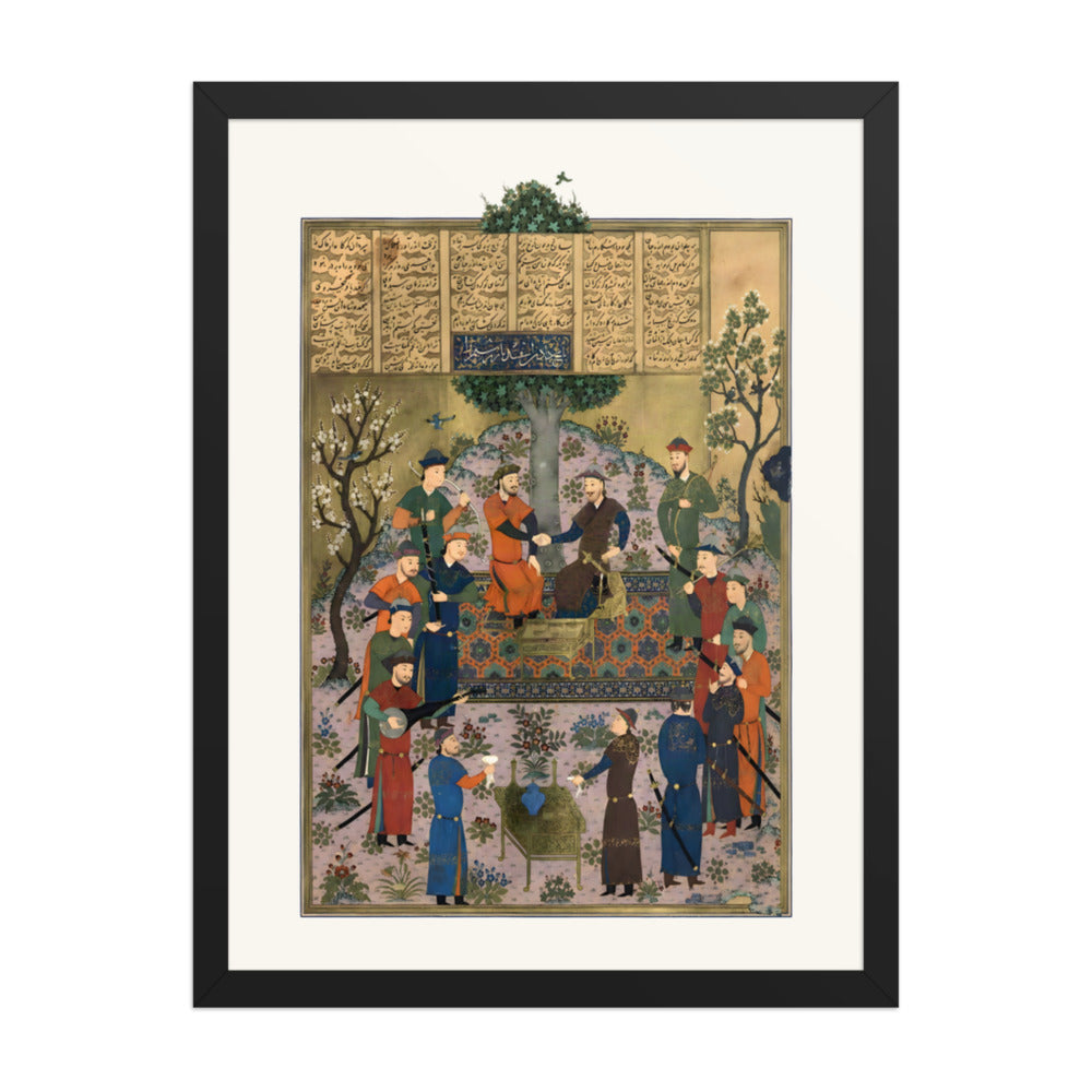 Rustam and Isfandiyar Test Each Other’s Grip | Restored Persian Miniature — view 2