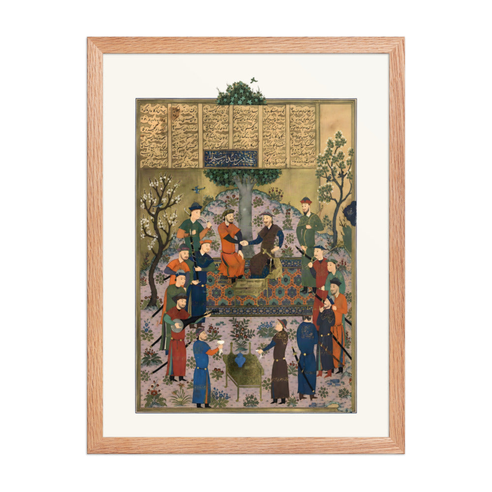 Rustam and Isfandiyar Test Each Other’s Grip | Restored Persian Miniature — view 5