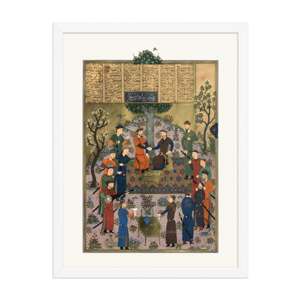 Rustam and Isfandiyar Test Each Other’s Grip | Restored Persian Miniature — view 8