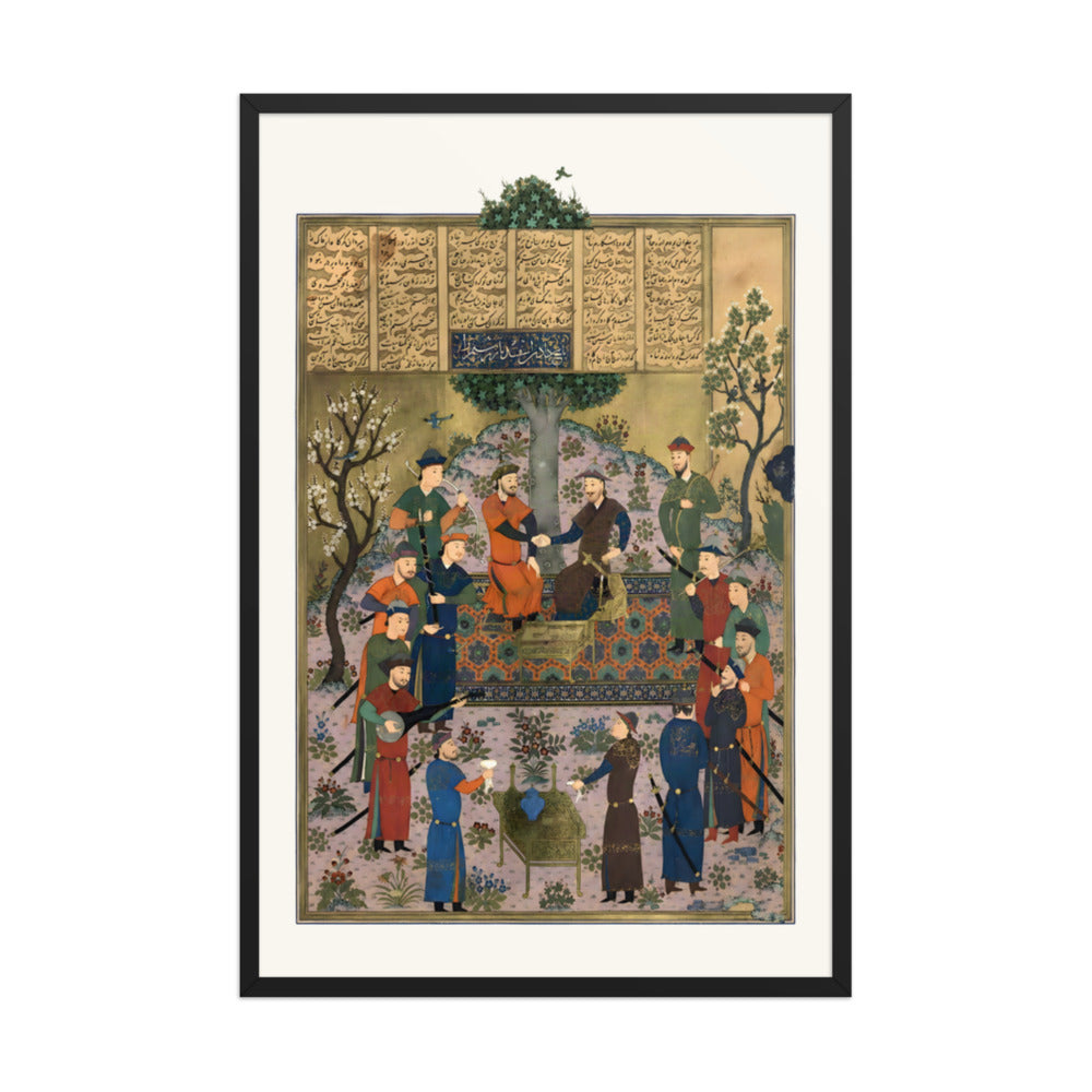 Rustam and Isfandiyar Test Each Other’s Grip | Restored Persian Miniature — view 3