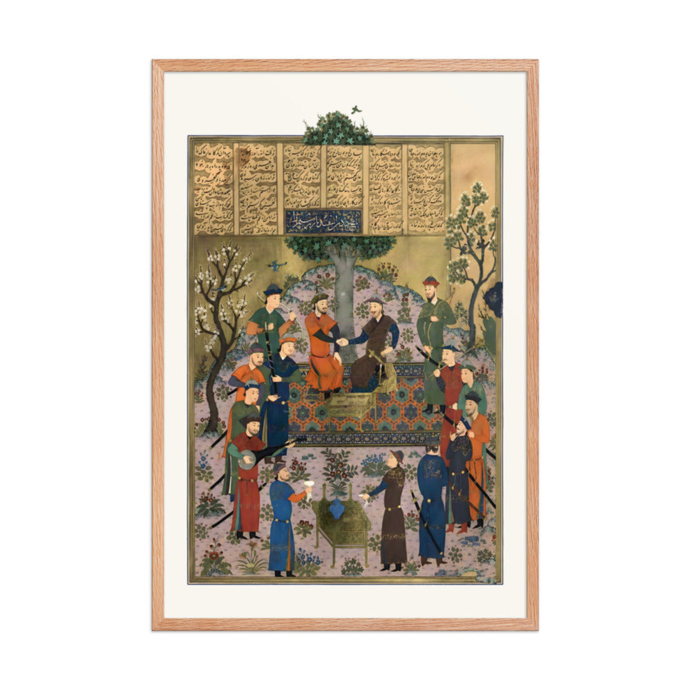 Rustam and Isfandiyar Test Each Other’s Grip | Restored Persian Miniature — view 6