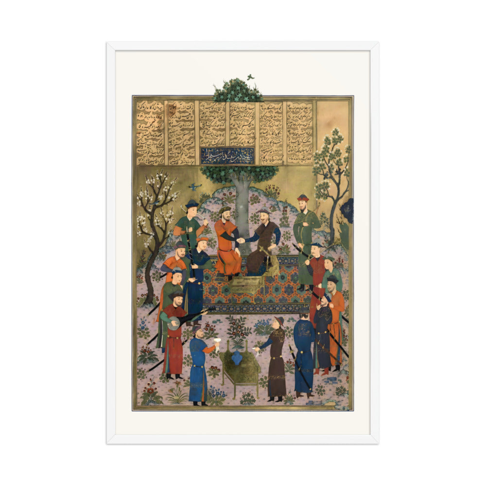 Rustam and Isfandiyar Test Each Other’s Grip | Restored Persian Miniature — view 9