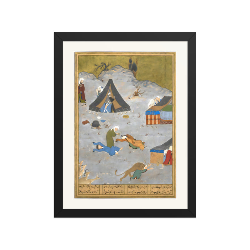 Layla and Majnun Fainting | Restored Persian Miniature