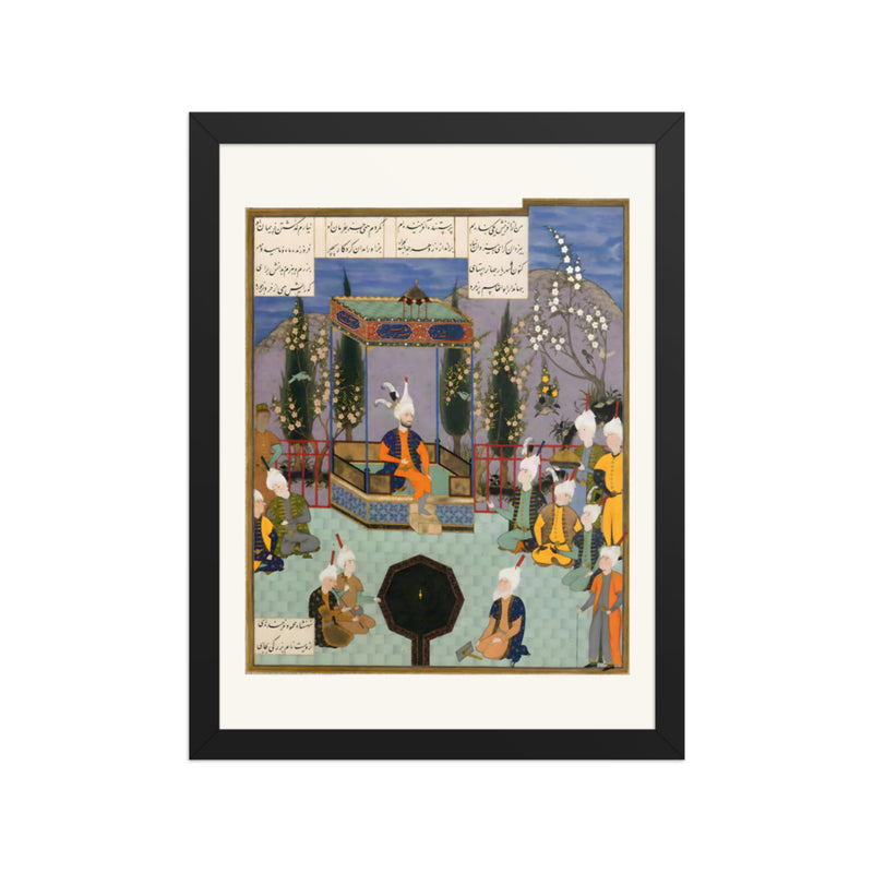 The Aged Firdausi Eulogizes Sultan Mahmud | Restored Persian Miniature