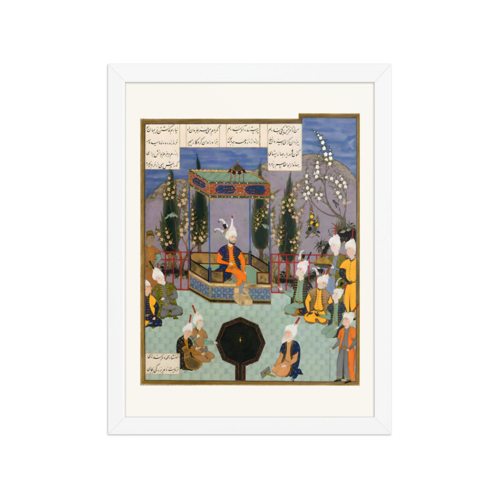 The Aged Firdausi Eulogizes Sultan Mahmud | Restored Persian Miniature — view 7