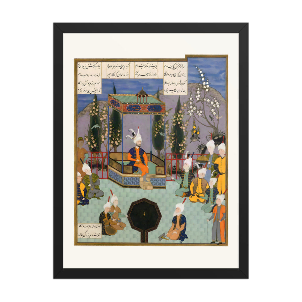 The Aged Firdausi Eulogizes Sultan Mahmud | Restored Persian Miniature — view 2