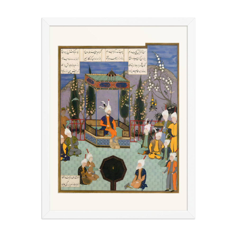 The Aged Firdausi Eulogizes Sultan Mahmud | Restored Persian Miniature — view 8