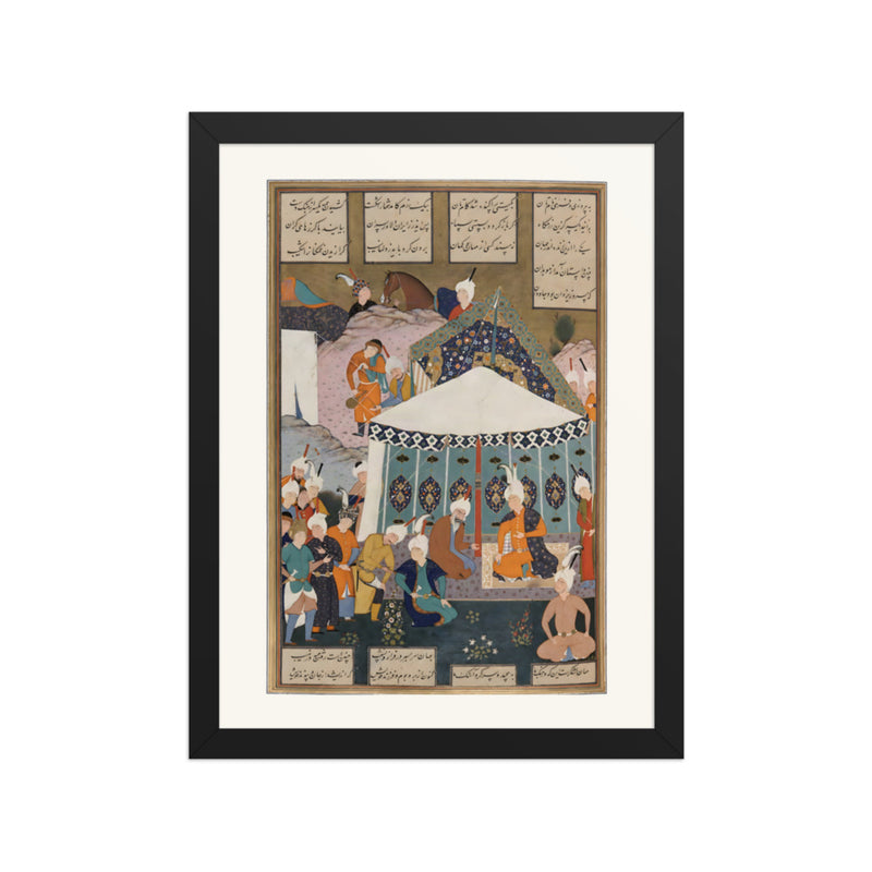 Planning for the Joust of the Twelve Rooks, Attributed to Mirza Ali | Restored Persian Miniature
