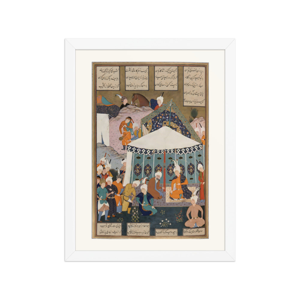 Planning for the Joust of the Twelve Rooks, Attributed to Mirza Ali | Restored Persian Miniature — view 7