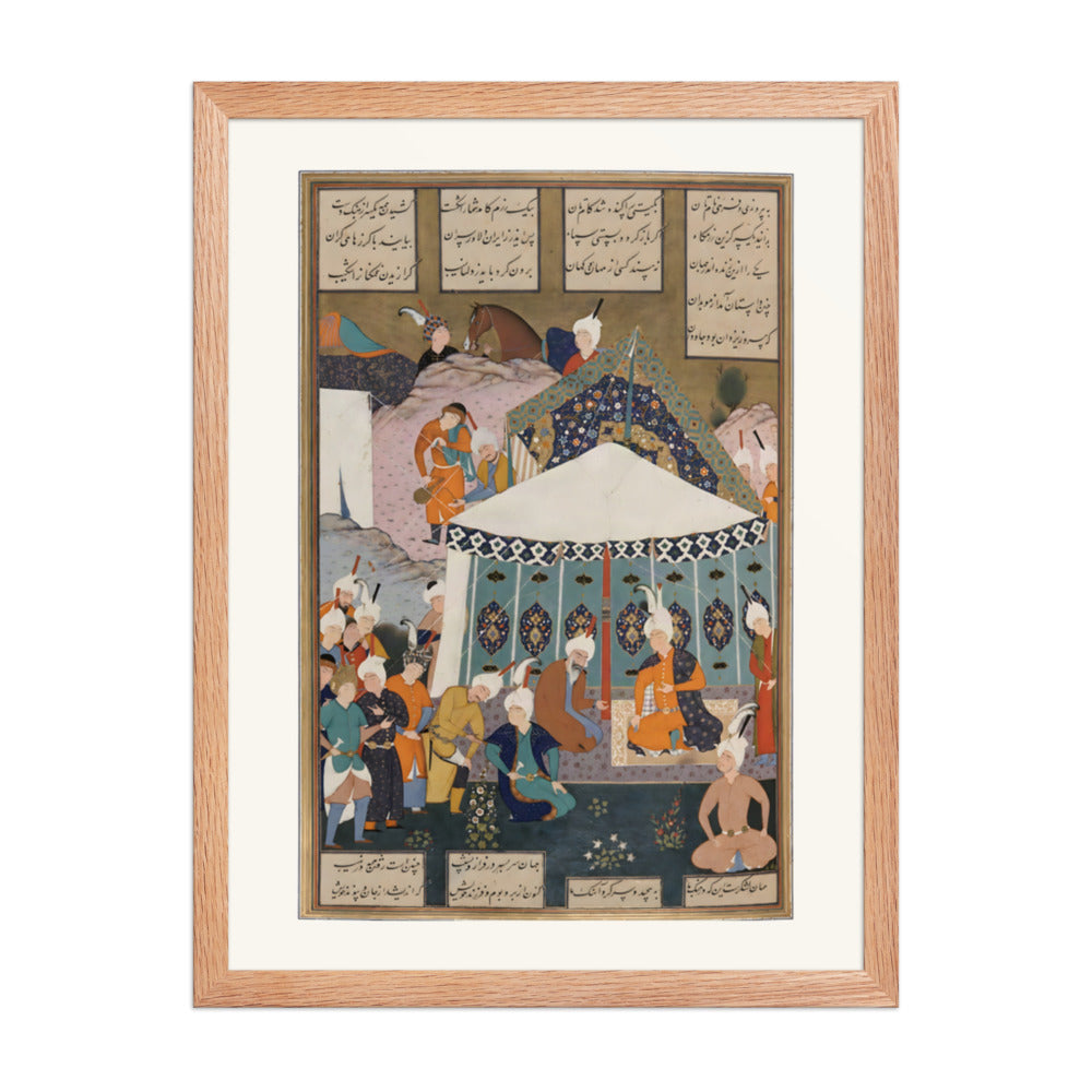 Planning for the Joust of the Twelve Rooks, Attributed to Mirza Ali | Restored Persian Miniature — view 5