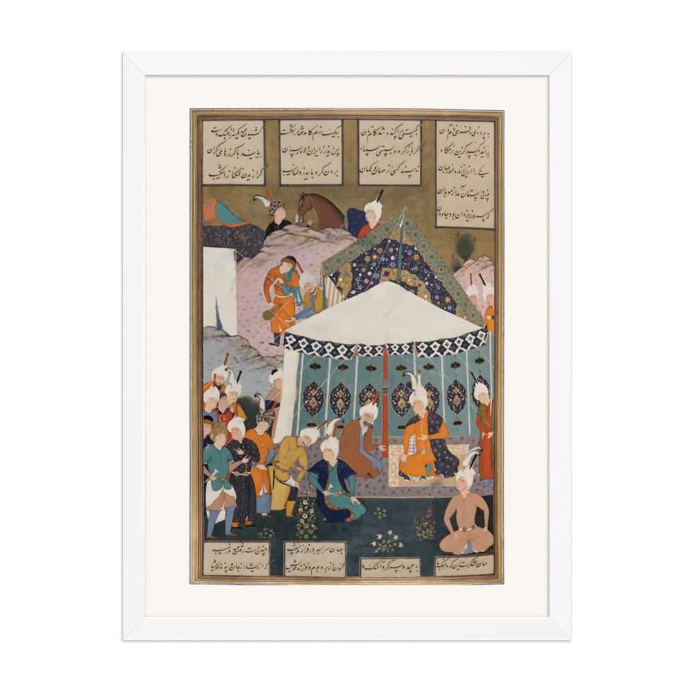 Planning for the Joust of the Twelve Rooks, Attributed to Mirza Ali | Restored Persian Miniature — view 8