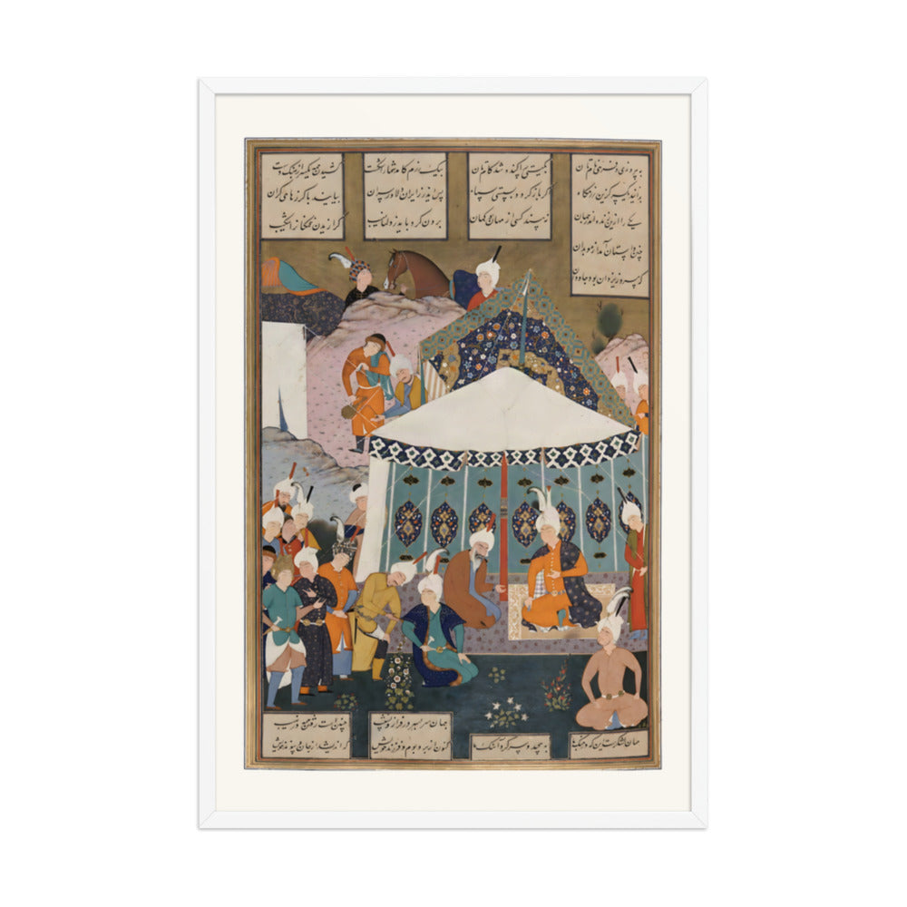 Planning for the Joust of the Twelve Rooks, Attributed to Mirza Ali | Restored Persian Miniature — view 9
