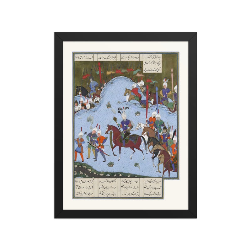 Bahram Gur Advances by Stealth against the Khaqan | Restored Persian Miniature