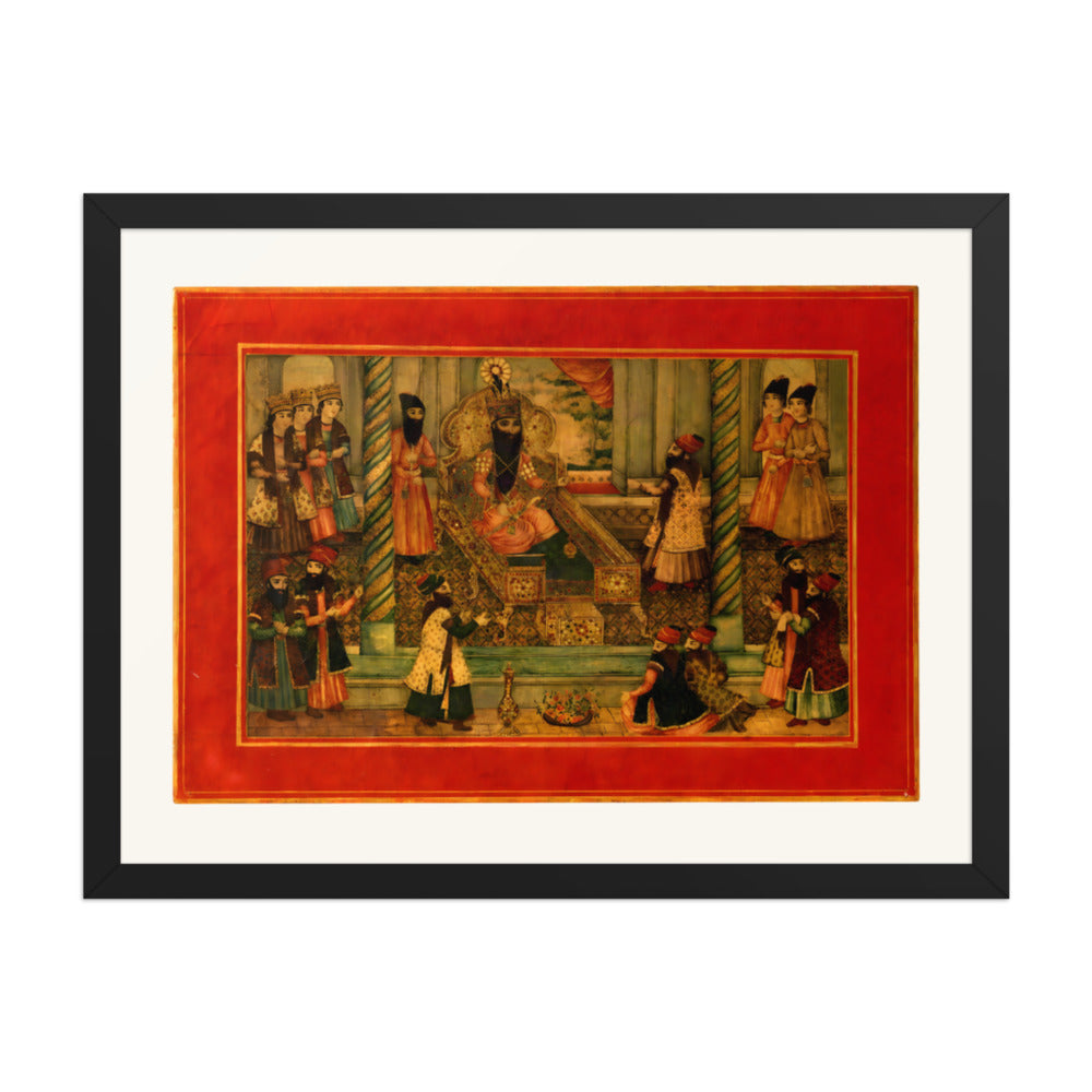 A Royal Audience in a Palace Interior | Restored Qajar Painting — view 2