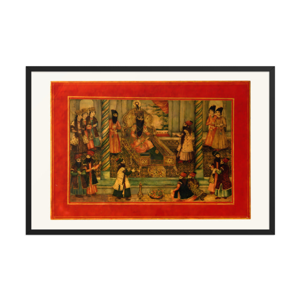 A Royal Audience in a Palace Interior | Restored Qajar Painting — view 3