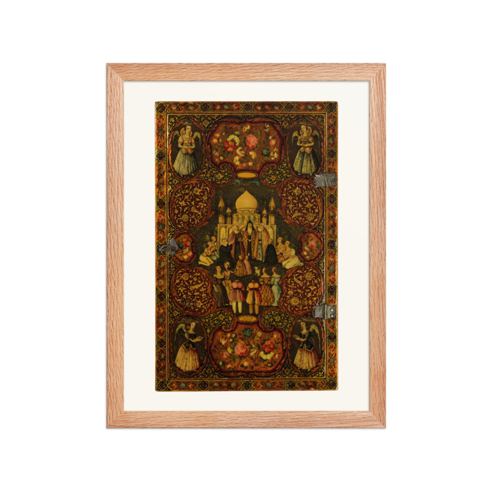 A Lacquer Panel of Feasts and Blossoms | Restored Qajar Painting — view 4