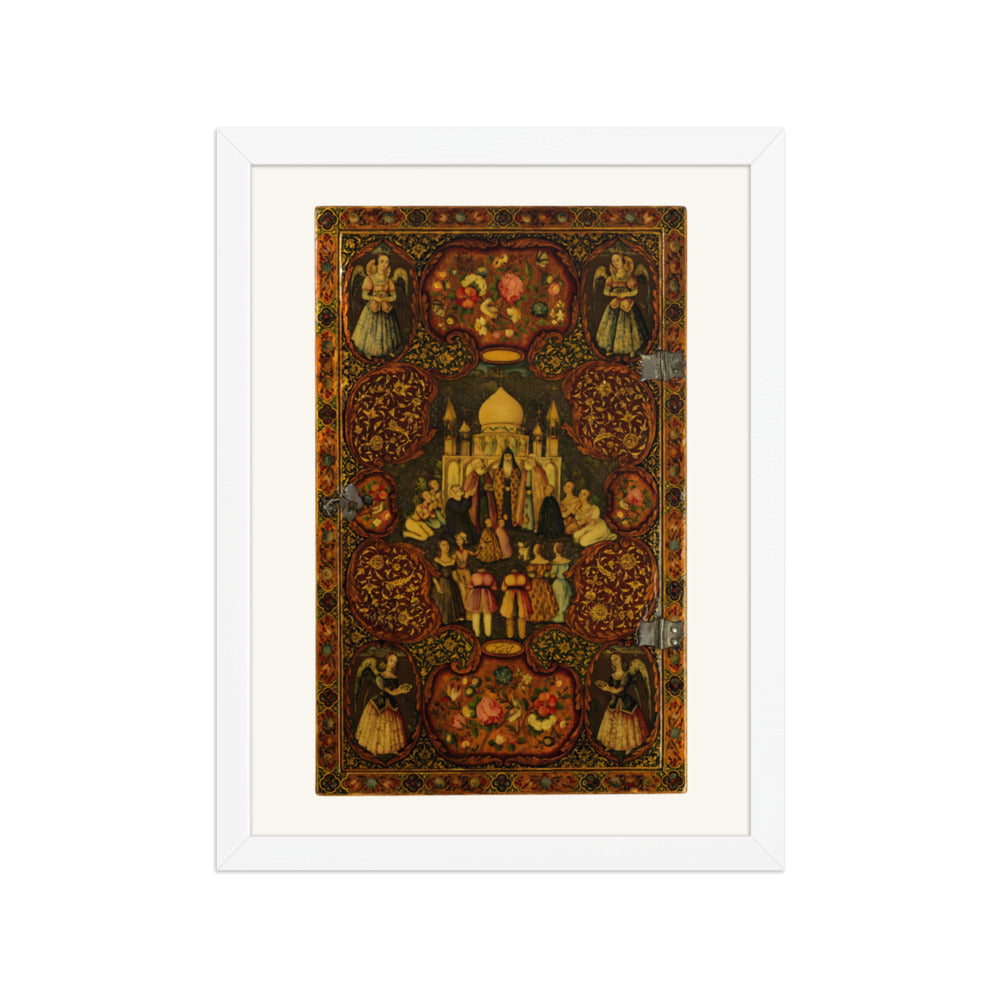 A Lacquer Panel of Feasts and Blossoms | Restored Qajar Painting — view 7