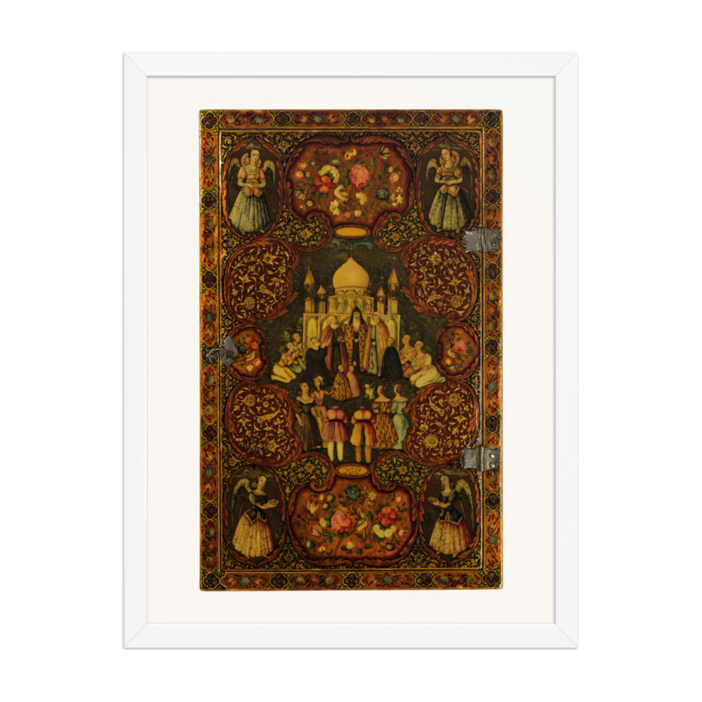 A Lacquer Panel of Feasts and Blossoms | Restored Qajar Painting — view 8