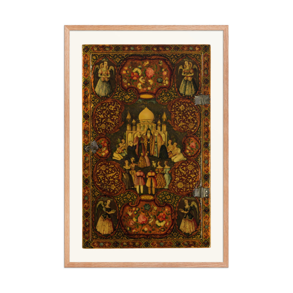 A Lacquer Panel of Feasts and Blossoms | Restored Qajar Painting — view 6