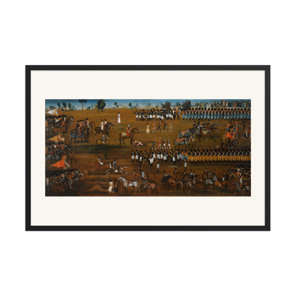 A Military Review Upon a Darkened Plain | Restored Qajar Painting — view 3