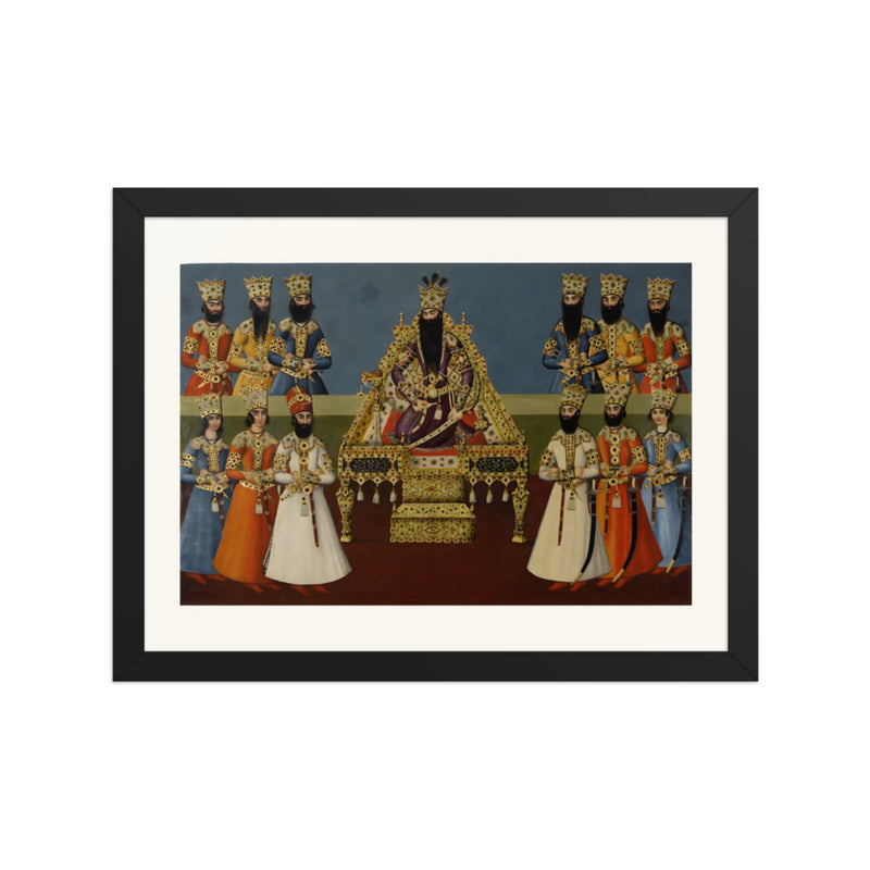 Fath-Ali Shah Enthroned with His Sons | Restored Qajar Painting
