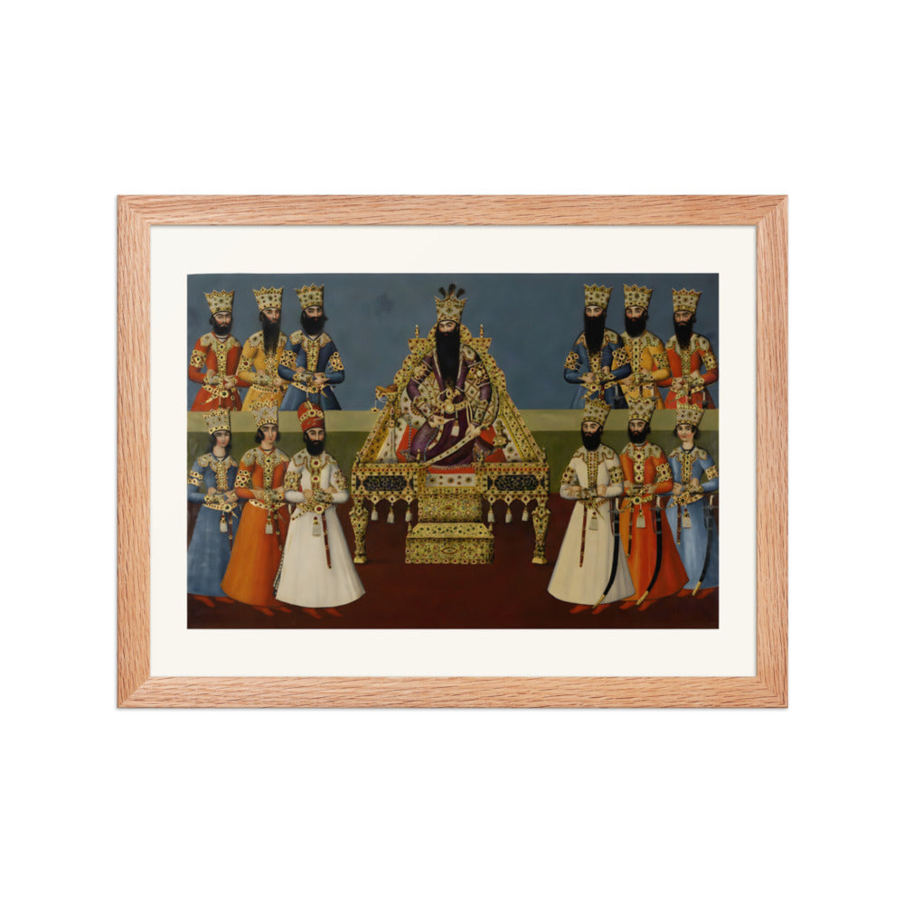 Fath-Ali Shah Enthroned with His Sons | Restored Qajar Painting — view 4