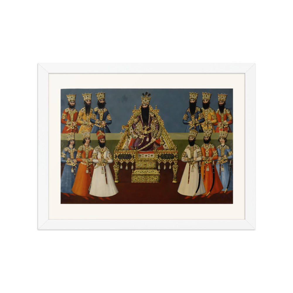 Fath-Ali Shah Enthroned with His Sons | Restored Qajar Painting — view 7