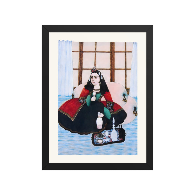 A Noblewoman by Muhammad Hasan Afshar | Restored Qajar Painting