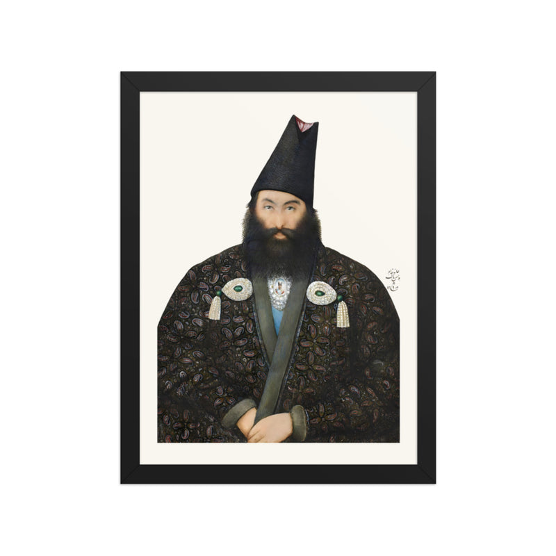 Portrait of a Gentleman, by Yahya Ghaffari, 1877 | Restored Qajar Painting