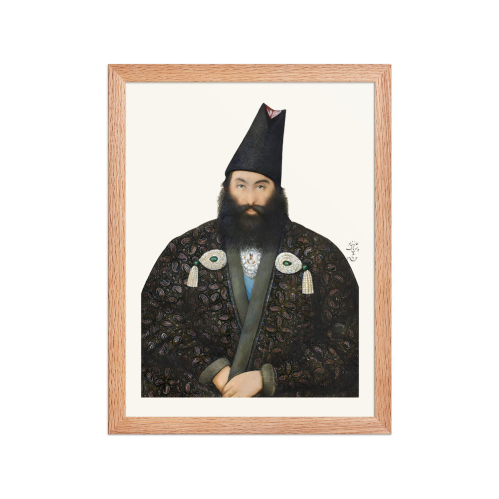 Portrait of a Gentleman, by Yahya Ghaffari, 1877 | Restored Qajar Painting — view 4