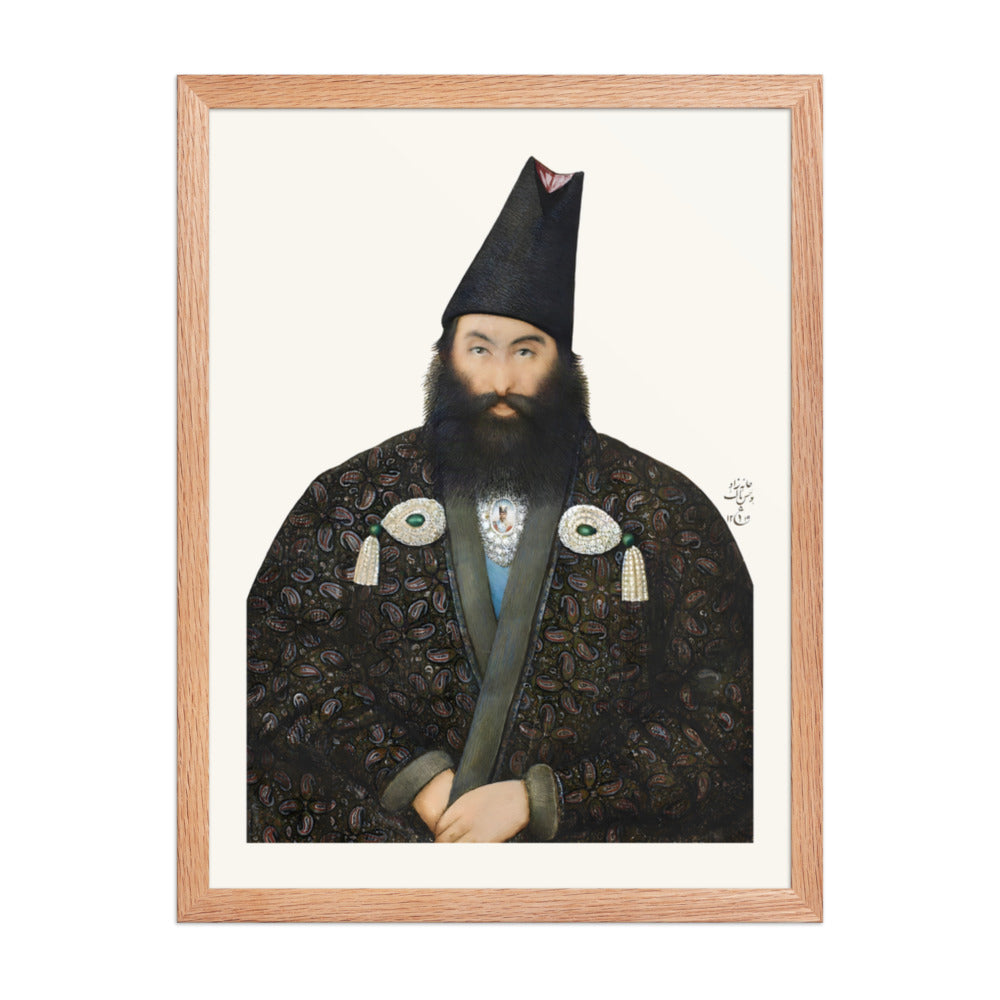 Portrait of a Gentleman, by Yahya Ghaffari, 1877 | Restored Qajar Painting — view 5